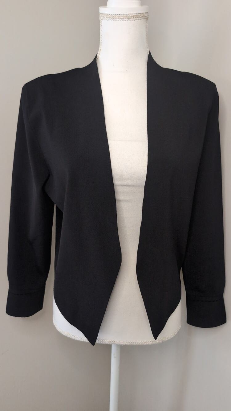 MM LaFleur Open Front Blazer XL Black Workwear Minimalist Jacket